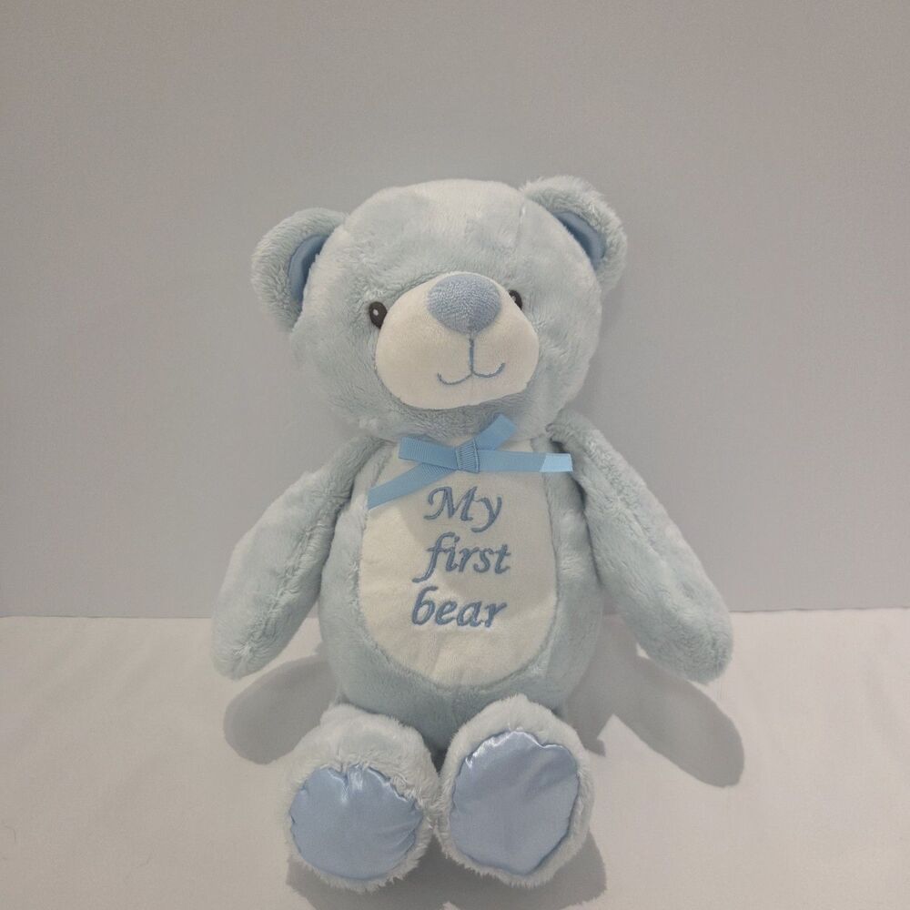 Kellytoy My First Bear Teddy 12" Plush Blue Stuffed Animal Rattles Nursery